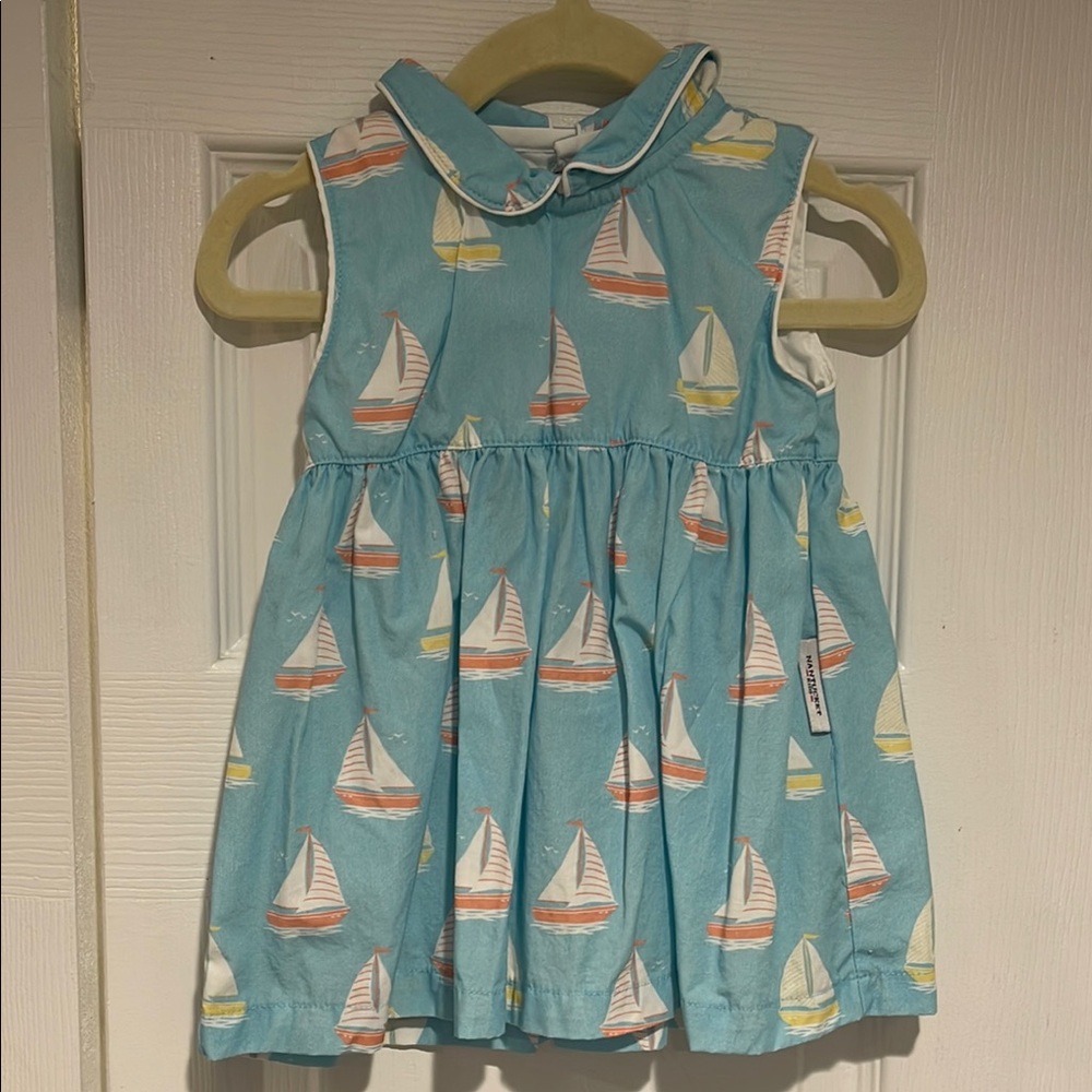 Blue Sailboat Print Dress